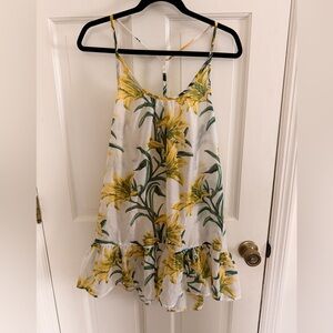 ASOS Shear Coverup with Yellow and Green Floral Print